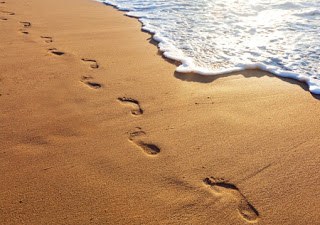 Beach Walk Footprints